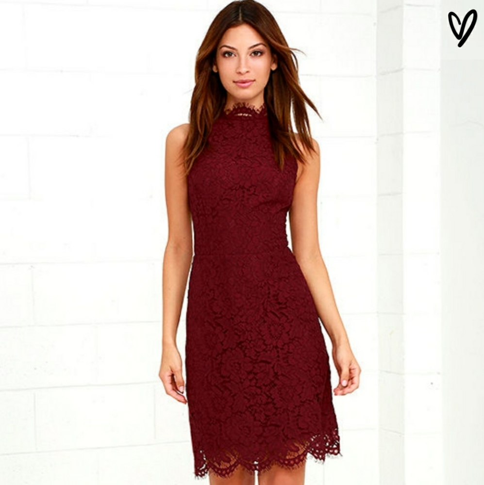 BB Dakota Burgundy Lace Dress